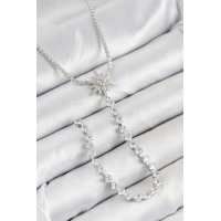 Pirinç Zirkon Taşlı Kutup Yıldızı Model Gold Renk Y Kolye