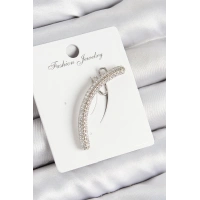 Pirinç Zirkon Taşlı Model Gümüş Renk Sağ Kıkırdak Küpe