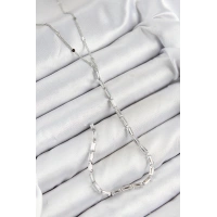 Pirinç Zirkon Taşlı Model Gümüş Renk Y Kolye