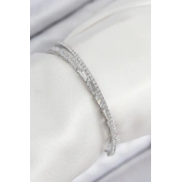 Pirinç Zirkon Taşlı Su Yolu Model Gümüş Renk Kadın Bileklik