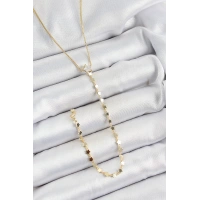 Pirinç Zirkon Taşlı Yıldız Figürlü Y Model Gold Renk Kadın Kolye