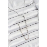 Pirinç Zirkon Taşlı Yıldız Figürlü Y Model Gümüş Renk Kadın Kolye