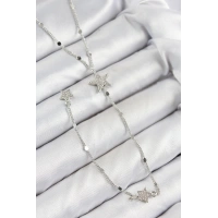 Pirinç Zirkon Taşlı Yıldız Model Gold Renk Y Kolye