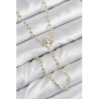 Pirinç Zirkon Taşlı Yonca Model Gold Renk Kadın Y Kolye