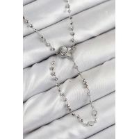 Pirinç Zirkon Taşlı Yonca Model Gümüş Renk Kadın Y Kolye