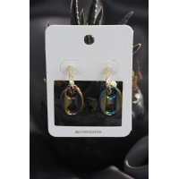 Renkli Hematit Taşlı Küpe Seti