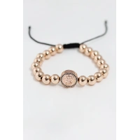 Rose Renk Çelik Zirkon Objeli Asansörlü Bileklik