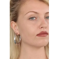 Silver Renk Halka Metal Bayan Küpe