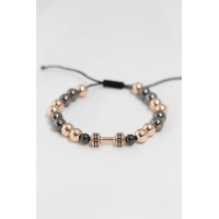 Silver Rose Renk Çelik Zirkon Objeli Asansörlü Bileklik