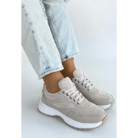 Slar Bej Cilt Bağcıklı Spor Ayakkabı