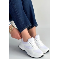 Slar Beyaz Cilt Spor Ayakkabı