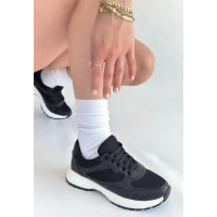 Slar Siyah Cilt Bağcıklı Spor Ayakkabı