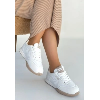 Tawen Beyaz Cilt Bağcıklı Spor Ayakkabı