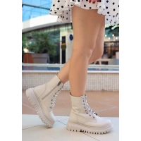 Toan Bej Cilt Bağcıklı Bot