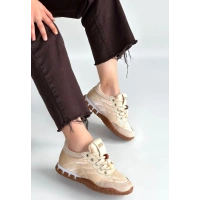 Tues Bej Nubuk Bağcıklı Spor Ayakkabı