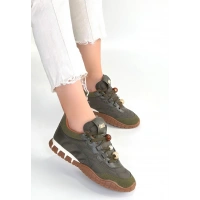 Tues Yeşil Nubuk Bağcıklı Spor Ayakkabı