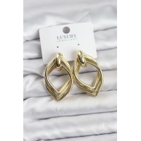 Vintage Gold Renk Pirinç Kadın Küpe