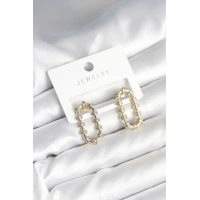 Vintage Model Halka Zirkon Taşlı Kadın Küpe