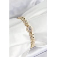 Xuping Pirinç Baget Kalp Model Gold Renk Kadın Bileklik