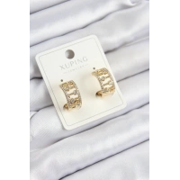 Xuping Zirkon Taşlı Çit Halka Model Gold Renk Kadın Küpe