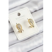 Xuping Zirkon Taşlı Damla Model Gold Renk Kadın Küpe