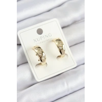 Xuping Zirkon Taşlı Halka Model Gold Renk Kadın Küpe