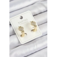 Xuping Zirkon Taşlı Kalp Model Gold Renk Kadın Küpe