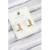 Xuping Zirkon Taşlı Kemer Model Gold Renk Kadın Küpe