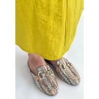 Yenda Renkli Dokumalı Terlik