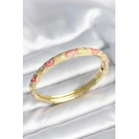 Yeşil Krem Renk Detaylı Mineli Kelepçe