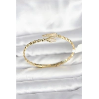 Yılan Model Pirinç Gold Renk Kadın Kelepçe Bileklik