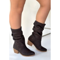 Yior Acı Kahve Nubuk Topuklu Bot