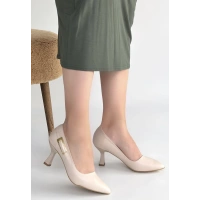 Yons Bej Cilt Topuklu Ayakkabı