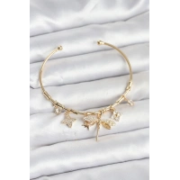 Yusufçuk Charmlı Gold Renk Pirinç Kadın Bileklik