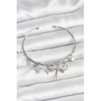 Yusufçuk Charmlı Gümüş Renk Pirinç Kadın Bileklik