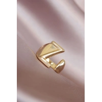 Z Harfli Altın Renk Ayarlamalı Metal Kadın Yüzük