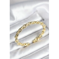 Zincir Model Gold Renk Pirinç Kadın Bileklik
