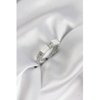 Zirkon Taşlı Kemik Model Gümüş Renk Kadın Yüzük