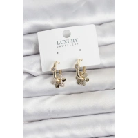 Zirkon Taşlı Pirinç Kadın Göçmen Küpesi