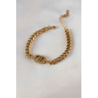 316L Çelik Gold Renk Zincir Model Kadın Bileklik