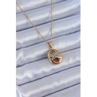 316L Çelik Gold Renk Zirkon Taşlı Kadın Kolye