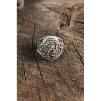 Antik Gümüş Renk Akrep İşleme Ayarlanabilir Erkek Yüzük