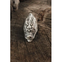 Antik Gümüş Renk Ejderha Kafası Model Ayarlanabilir Erkek Yüzük