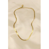 316L Çelik Altın Renk 45 cm İtalyan Zincir Model Kadın Kolye