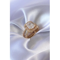 Gold Renk Zirkon Taşlı Kadın Yüzük