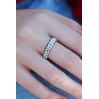 Gümüş Renk Sarmal Model Kadın Yüzük