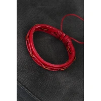 Kırmızı Renk İpli Yeni Sezon Deri Erkek Bileklik