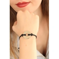 OKAY (İyi) Siyah Deri İpli Unisex Mood Bileklik