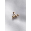 316L Cerrahi Çelik Gold Renk 3lü Taş Tragus Piercing