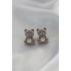 Açık Kahverengi Renk Ayıcık Teddy Kadın Küpe